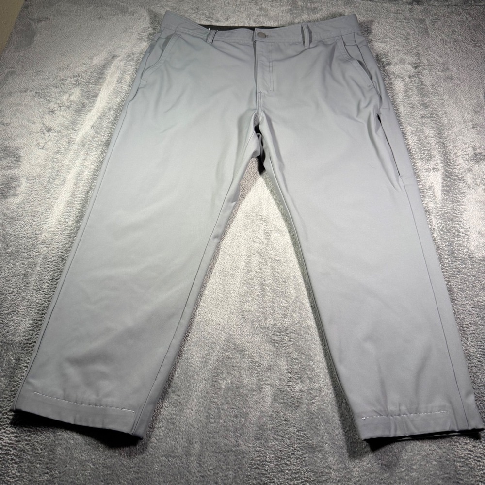Hurley Mens Dri-FIT Golf Pants Grey 36x25 Performance Stretch Chinos Hemmed